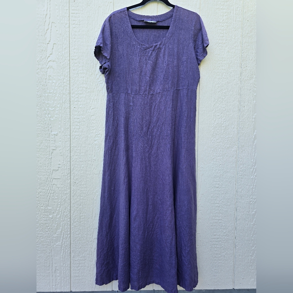 Bryn Walker Linen Maxi Dress Purple Womens S Oversized